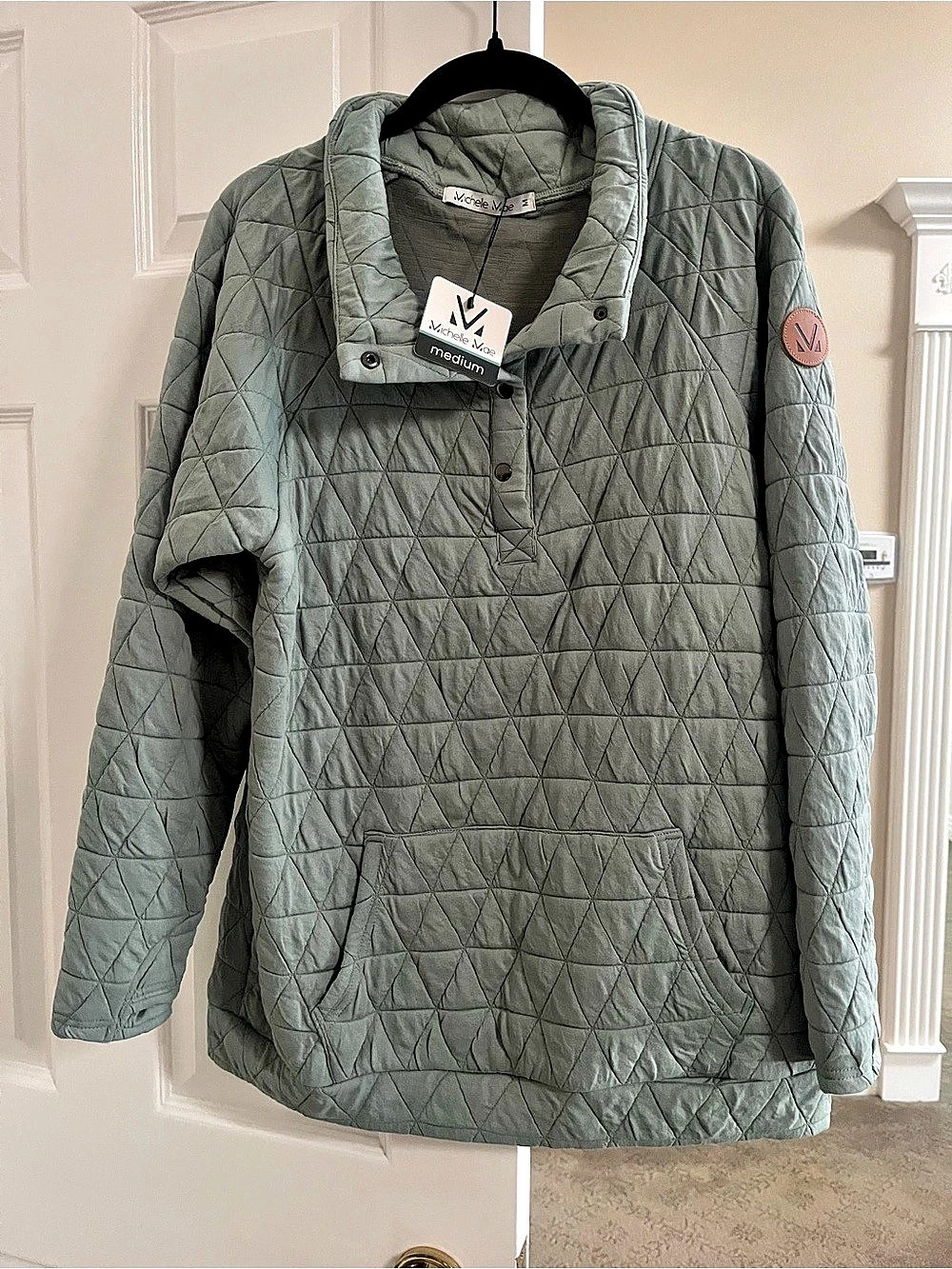 Michelle Mae Quilted Jacket in Green Size Medium NWT